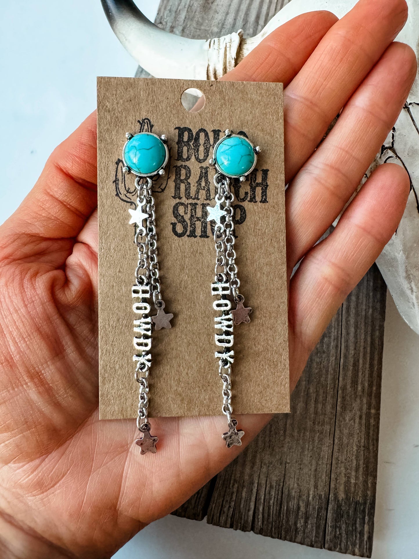 Western Star Dangle Earrings - Howdy - Yeehaw