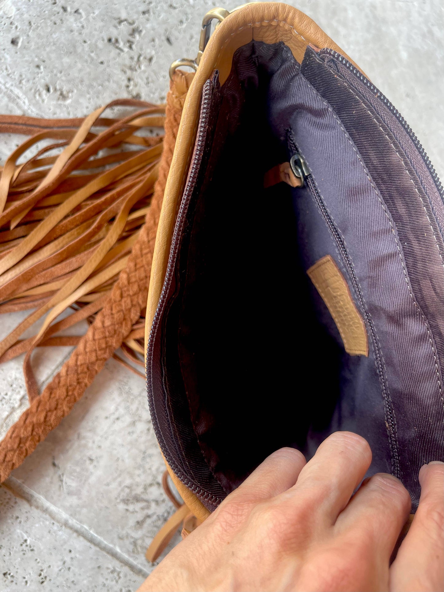 THE NANCY CROSSBODY Genuine Hairon Cowhide Leather Tassel