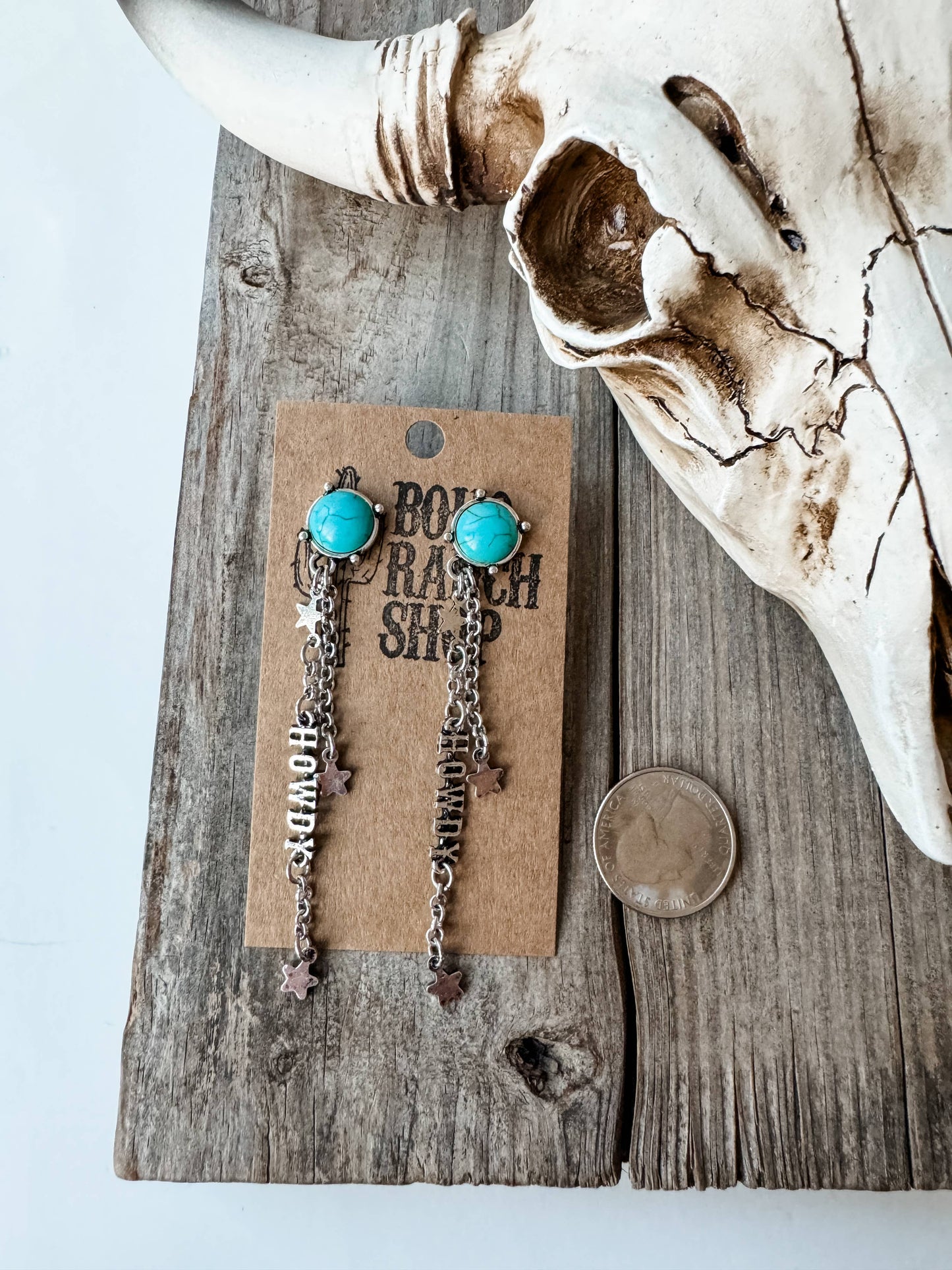 Western Star Dangle Earrings - Howdy - Yeehaw