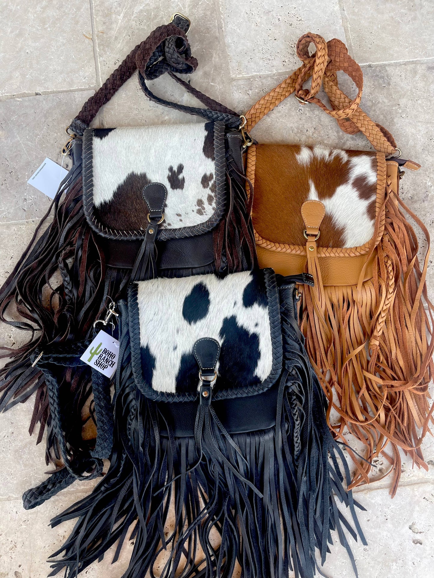 THE NANCY CROSSBODY Genuine Hairon Cowhide Leather Tassel