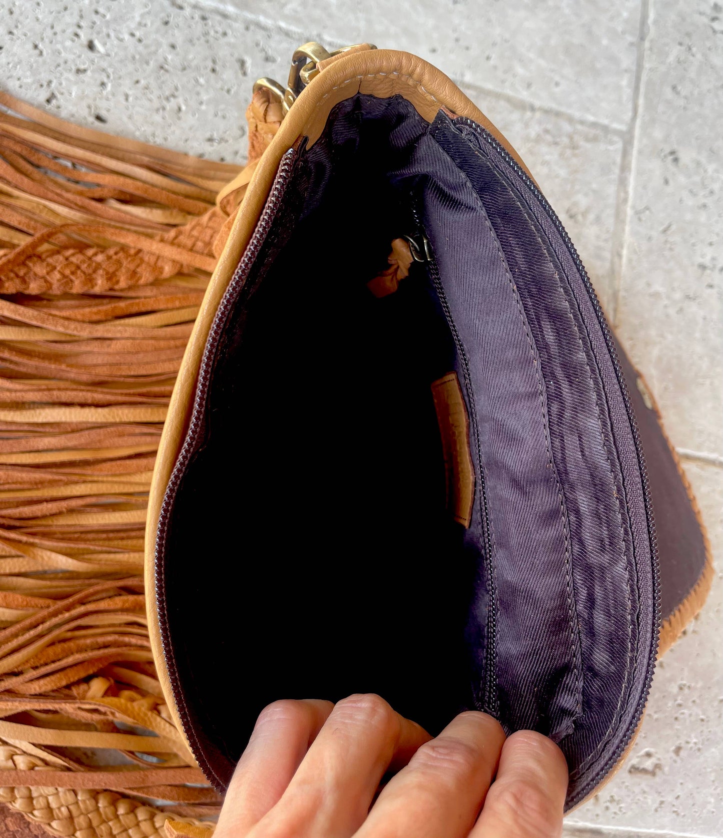 THE NANCY CROSSBODY Genuine Hairon Cowhide Leather Tassel