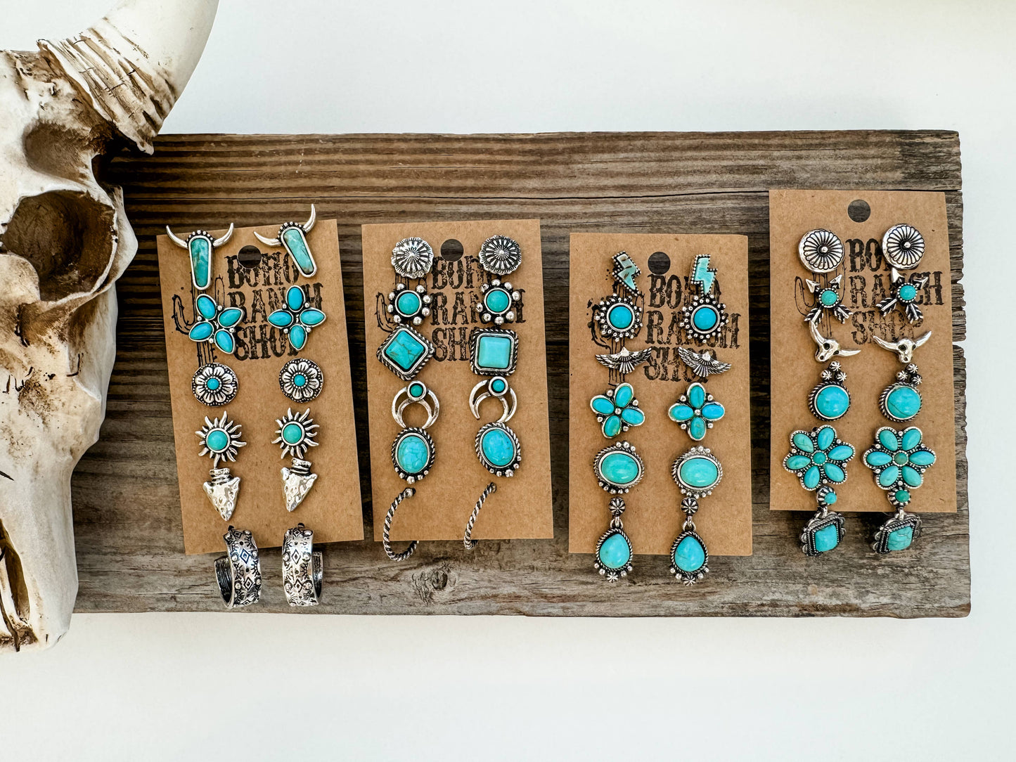 6 Pair Western Navajo Style Stud Earring Set Earrings