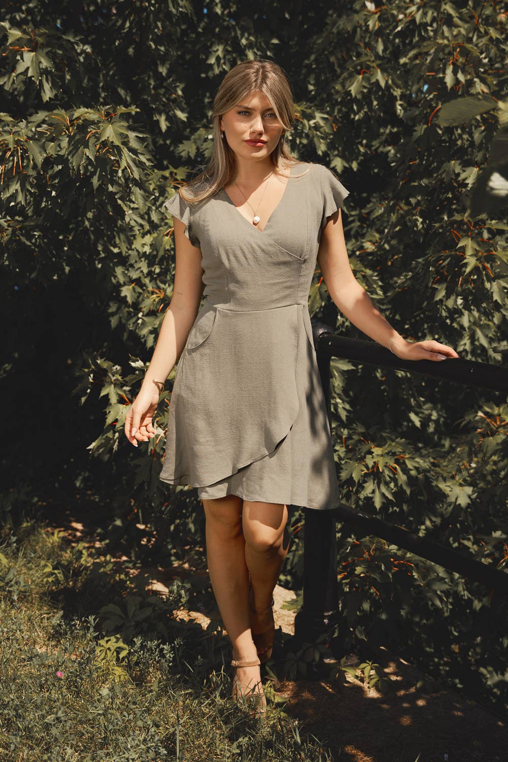 Alex Dress - Mocha Linen