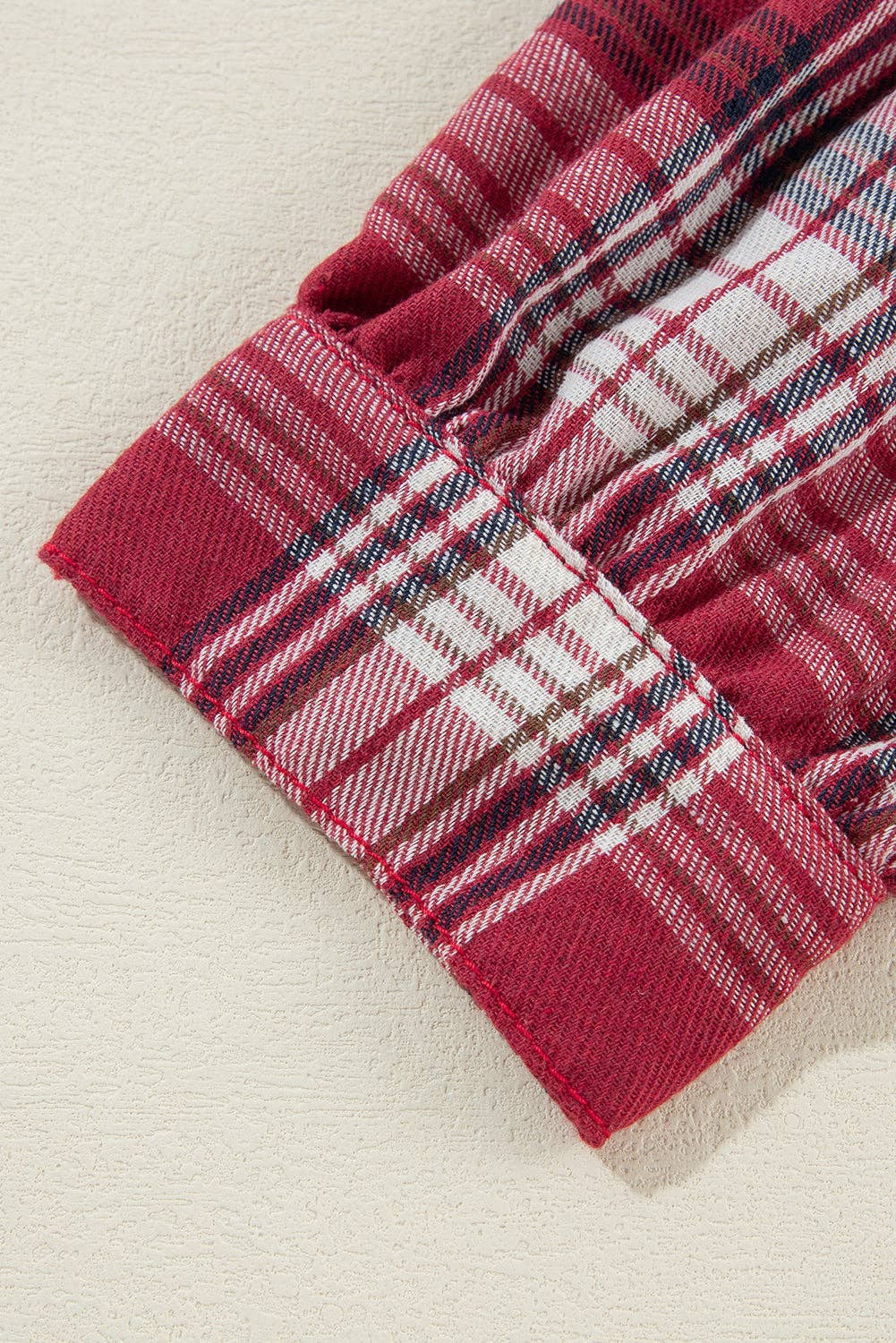 PRETTY BASH Plaid Patchwork Hooded Denim Jacket
