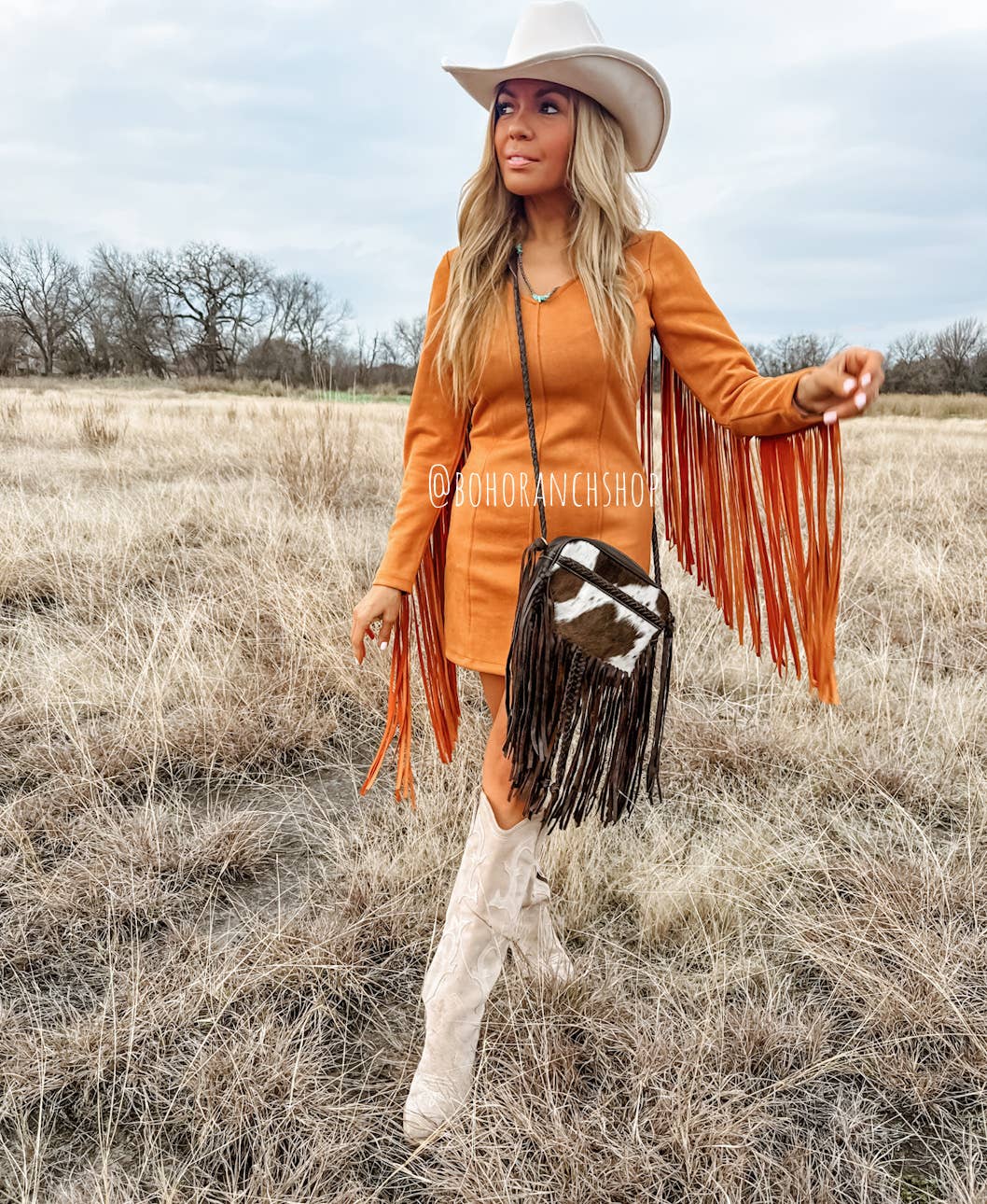 THE MEGAN CROSSBODY cowhide Western Tooled Leather purse