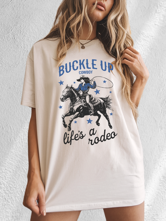 Buckle Up Cowboy Heavy Weight Tee