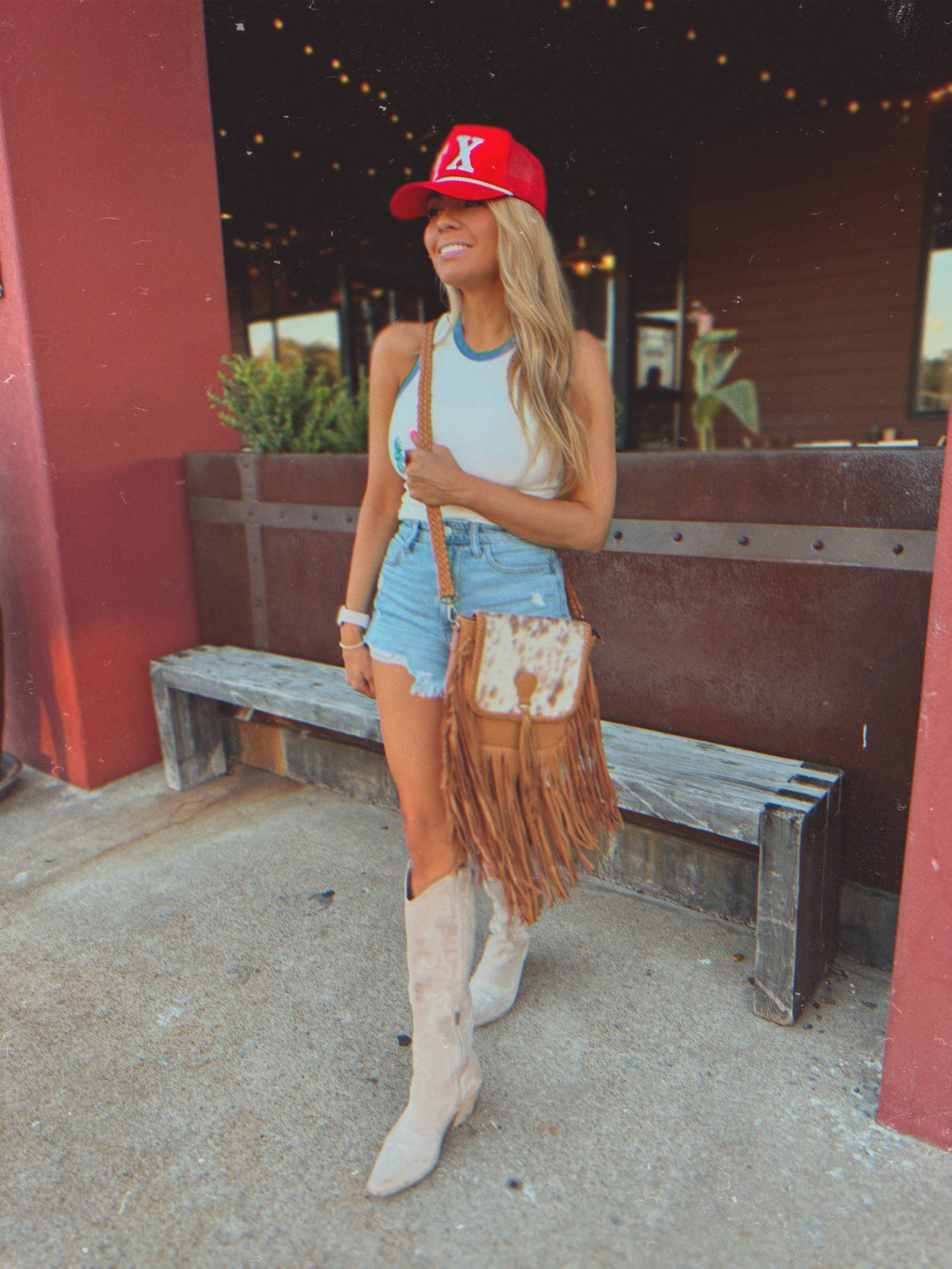 THE NANCY CROSSBODY Genuine Hairon Cowhide Leather Tassel