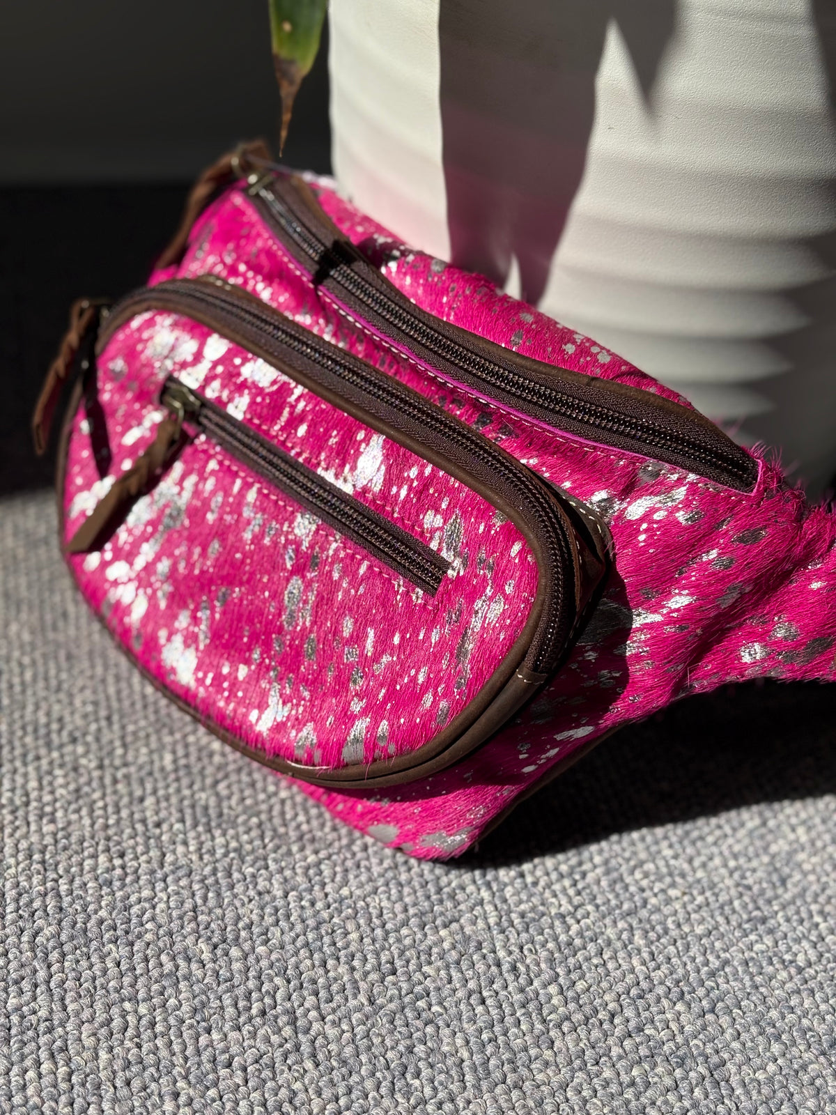 Western Hairon Cowhide Fanny Pack - bum bag sling bag
