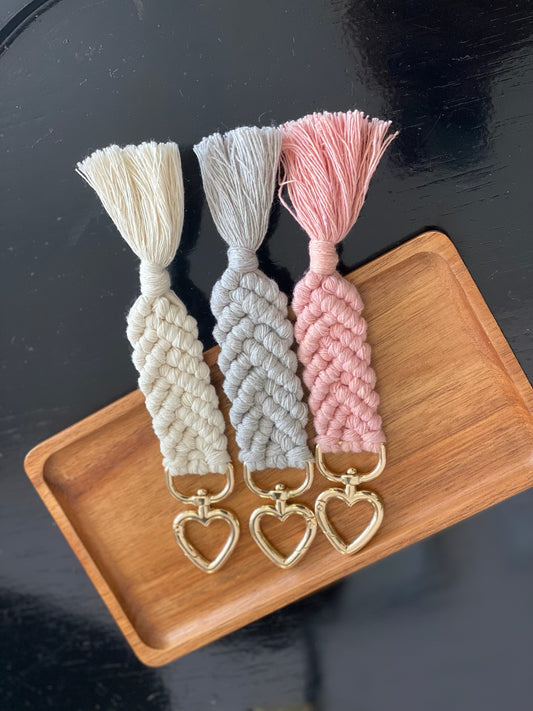 KREE Macramé Heart Keychains
