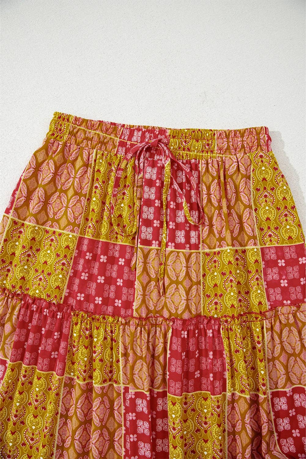 PRETTY BASH Paisley Ruffle Tiered Maxi Skirt