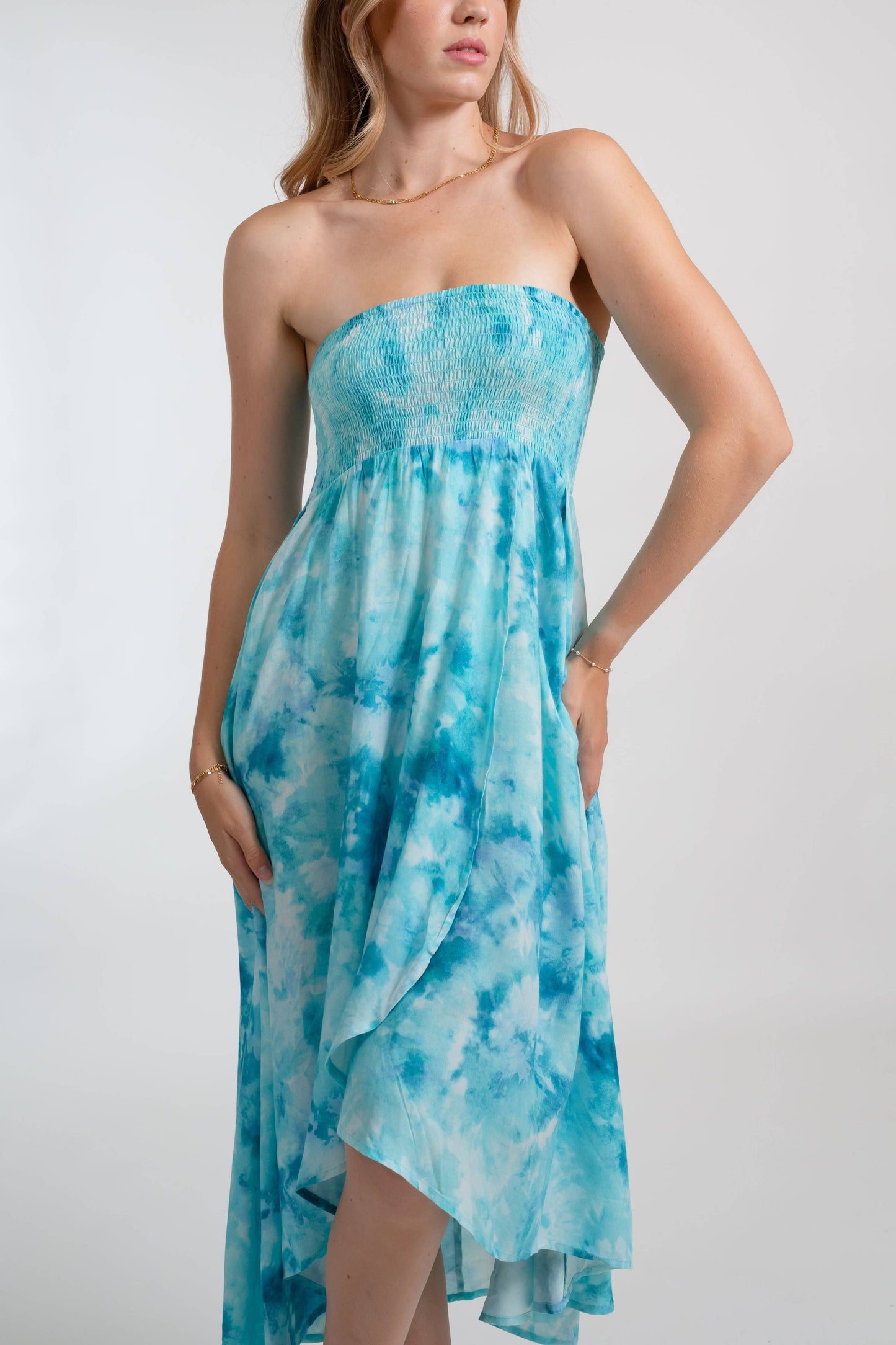 Aquarelle Tie Dye Convertible Bandeau Dress
